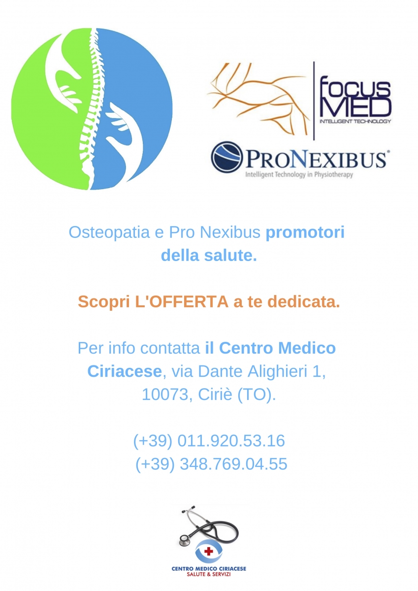 Osteopatia e Pro Nexibus promotori della salute