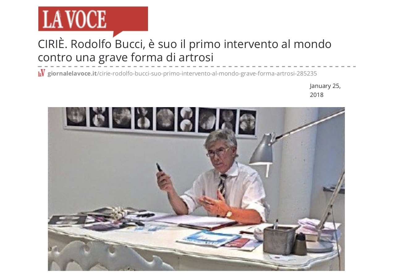 Rodolfo Bucci, è suo il primo intervento al mondo contro una grave forma di artrosi